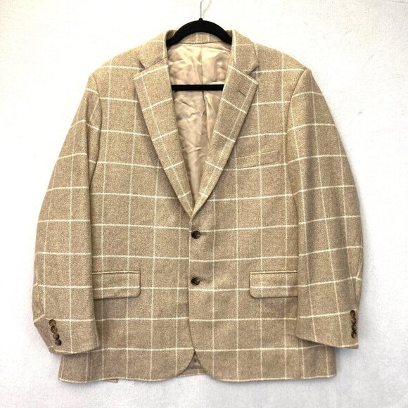 Ben Silver Other - Ben Silver x Johnstons of Elgin 100% Cashmere Sport Coat Blazer 44R Tan Plaid